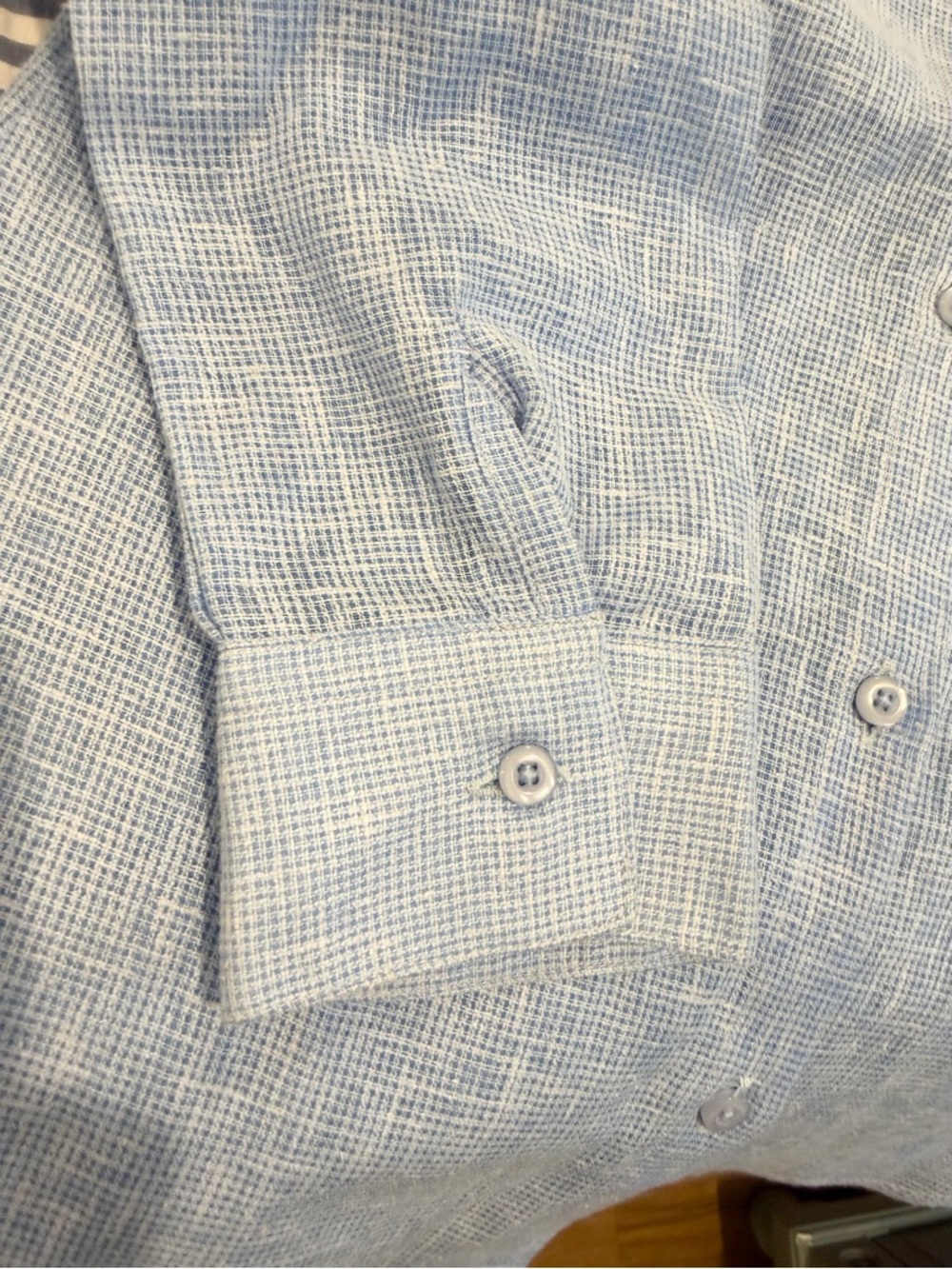 M. Silvanni 100% Linen Button Down Shirt Blue Small - Picture 5 of 5
